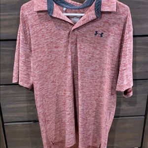 Red under armour golf polo